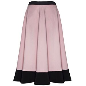 Be Jealous Fashion Star Womens Ladies Celeb Stretch Panel Scuba Flared Skater Swing Midi Skirt Plus Size Baby Pink