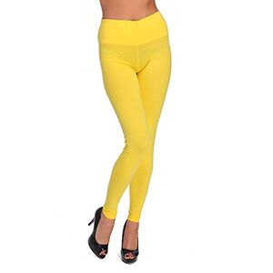 FUTURO FASHION Women's High Waisted Full Length Cotton Leggings Soft, Plus Sizes Yellow Size 8