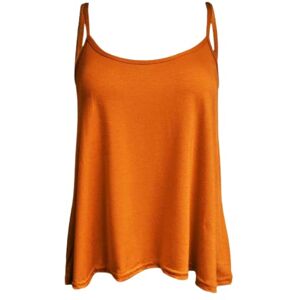 Pretty Attitude Women Cami Plain Strappy Sleeveless Blouse Camisole Top Ladies Camisole Vest Flared Swing Strappy Plus Size Tops 8-26 (12, Orange)