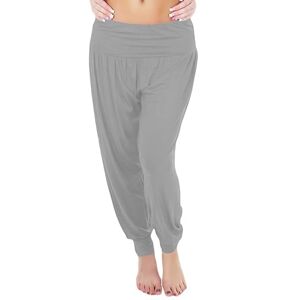 Love My Fashions&#174; Women Harem Trouser Alibaba Plain & Printed Elactic Waist Hippie Pyjama Bottoms Loose Fit Baggy Pilates Yoga Pants and Summer Trousers Silver