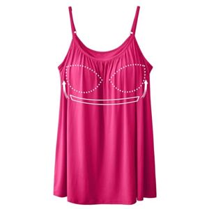 STARBILD Women Camisole Built in Bra Loose Tank Top Adjustable Strap Sleeveless Top Summer Cami Rose Red L