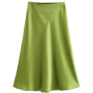 GerRit Skirt Sale Solid Satin Elastic Waist Women A-line Skirt Summer Female Slim-color 5-s