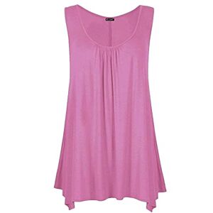 Zafs Ladies Summer Tops Womens Tops Vest Tops women UK Womens Tunic Tops Ladies tops Sleeveless Blouse Plus size Swing Flared Tops Ladies Long Tops Size 8-30 Baby Pink 8-10