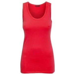 Ladies Girls Summer Plain Cami Vest Cotton Tank Top for Women Sleeveless Summer Tops Ladies Crew Neck. Sizes 10-20 New (UK XL (EU 14), Red)