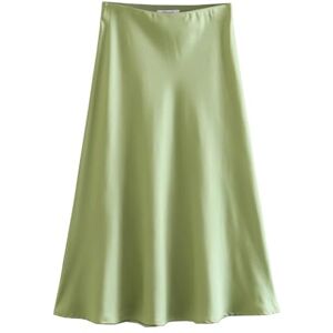 GerRit Skirt Sale Solid Satin Elastic Waist Women A-line Skirt Summer Female Slim-color 17-m