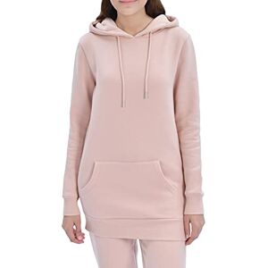 Sadaqat Global Ltd M17 Womens Ladies Recyled Plain Hoodie Pullover Longline Hoody Casual Soft Sweatshirt Hooded Top Long Sleeve Jacket Jumper (S, Blush Pink)