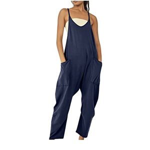 ⭐ Rompers For Women Uk,230510bkdia56 FunAloe Wide Leg Jumpsuit Women Uk Casual Jumpsuit Women Uk Jumpsuit w/ Pockets Air Essentials Jumpsuits Playsuits Women Uk Baggy Jumpsuits Women Spaghetti Strap Jumpsuit Stretchy Jumpsuit, 02-Navy