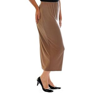 WearAll Womens Plus Size Plain Long Ladies Stretch Elasticated Maxi Skirt - Mocha - 22-24