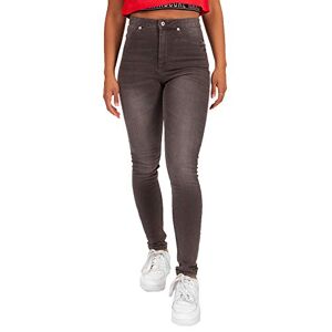 Hardcore Ladies Cotton Rich Soft Touch High or Mid Rise Denim Skinny Jeans (Staten - Charcoal Grey, 28W)