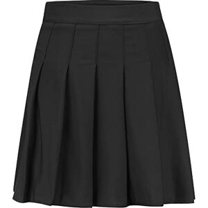 YYNUDA Women Girls Pleated Short Skirt Stretchy High Waist Skirt Mini Tennis Skater Skirt with Inner Shorts Black XL