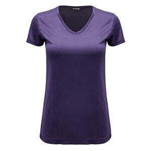 Star Fashion Global Ltd Womens Ladies Casual Cap Sleeve Plain V Neck Basic Stretchy Baggy Jersey T Shirt (Purple, 24-26)