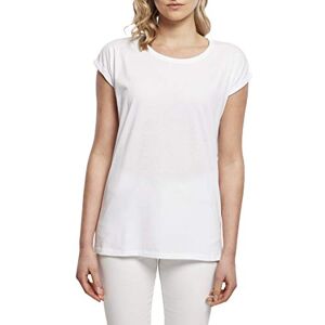 Build Your Brand Women's T-Shirt Ladies Extended Shoulder Tee Top with Overcut Shoulders XS - 5XL, womens, T-shirt, BY021-00220-0058, White, XS