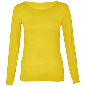 Hamishkane&#174; Long Sleeve Womens t Shirts - Plain Stretchy Round Neck Tee Fitted Tshirts Women UK - Ideal Summer Top & Going Out Tops for Women UK Yellow