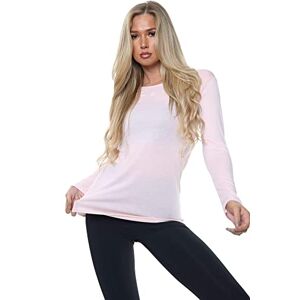Unique AA ESSENTAILS Women Ladies Long Sleeve Round Neck Plain Top Stretchy Casual Summer T-Shirts Basic Slim fit Tee Tops (Nude, 20-22) (ZJ-88487)
