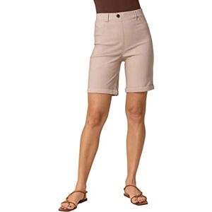 Roman Originals Stretch Shorts for Women UK 22 CM - Ladies Turned Hem Bengaline Casual Everyday Cropped Pants Chino Capri Slim Fit Above The Knee Turn Up Bermuda Summer Crops - Natural - Size 22