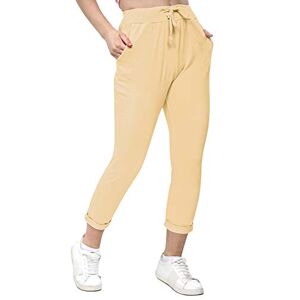 Love My Fashions&#174; Womens Athletic Italian Active Yoga Trouser Pants Ladies Elasticated Drawstring Waist Open Ankle Sportswear Stretchy Cotton Summer Pajama Jogging Bottoms with Pockets Plus Size
