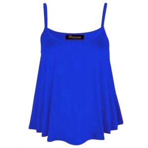 United Zarviczonia New Womens Plain Swing Vest Sleeveless Top Strappy Cami Ladies Plus Size Flared Royal Blue