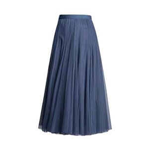 FXSMCXJ Long Skirt High Waist Pink Tulle Skirt Vintage For Women Black Long Tulle Skirts Women Puffy Pink Maxi Mesh Skirt-royal Blue-85cm-elastic Waist