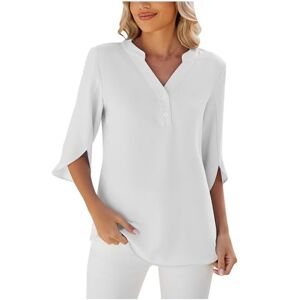 Limited Time Deals Pleated Tunic Tops Shirts Blouse,Women Summer Tops Short Sleeve v Neck Shirt Fashion Loose t-Shirt,Sales Clearance 1p Stuff,Sales Clearance White