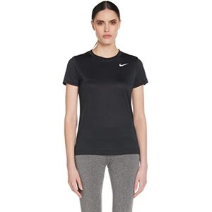 Nike Women's W NK DF Leg TEE Crew T-Shirt, Black/White, XS