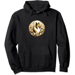 Summer Collie Snugg Collie Dog Art floral Dandelions Pullover Hoodie