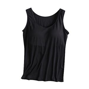 Kuih Women Solid Cotton Camisole with Shelf Bra-2 in 1 Camisoles Tank with Built-in Bra -Camisole Tanks Built-in Bra Jsummer Tank Tops Daily Life T-Shirt Blouses for 2023 Summer Holiday