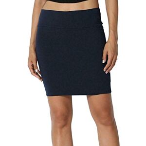 Fashion Star Womens Office High Waisted Bodycon Pencil Fitted Skirt Navy S/M (UK 8/10)