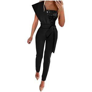 Jumpsuit For Women Uk 0309a8479 FunAloe Black Jumpsuit for Women Stylish Summer Backless Dungarees Sequin Playsuits Women Ladies Print Sleeveless Loose Long Rompers Byj233 Plain Belt Decorated Trousers Zip Slim Fit Patchwork