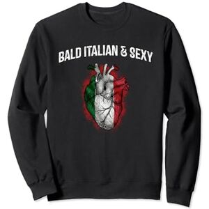 Witty Dad Bald Guy Italy Daddy Bald Italian and Sexy Funny Fathers Day Humor Parents Sweatshirt