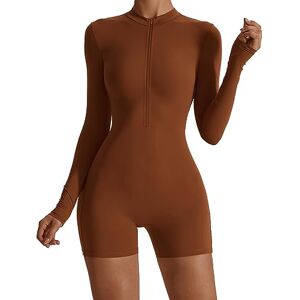 SEAUR - Jumpsuit for Women Yoga Bodysuit One Piece Unitard Bodycon Playsuits Long Sleeve Tank Tops Ladies Romper Gym Workout Clothes