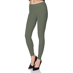 FUTURO FASHION Women's Full Length Cotton Leggings I Full Lenght Cotton Rich Leggings for Women UK I Solid Casual Sport Ladies Leggings Soft Pants I Plus Sizes 8-28 UK Khaki