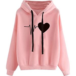 RLEHJN Women's Hoodies UK Sale Clearance Autumn/Winter Hooded Sweatshirt Long Sleeve Shirts Solid Color Hoodies with Drawstring Ladies Basic Casual Tops Comfortable Warm Pullover Loose Fit Outwear