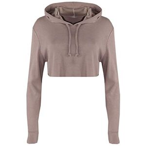 W16 Celebmodelook New Girl Women Hoodie Long Sleeve Crop Top Sweatershirt Ladies Womens Girls Crop Hoodie New Cropped Hooded Hoody Sweatshirt Plain Jumper Heavy Sweat Pullover Tops Sizes