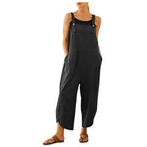 Warehouse Deals Clearance Returns SDERG Dungarees for Women Cheap Sleeveless Overall UK Sale Ladies Pyjamas Tartan Top Wide Leg Long Pants Women Trousers St Patricks Day Black