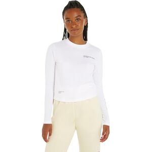 Calvin Klein Jeans Women's Multi Placement Long Sleeve TEE J20J222644 L/S T-Shirts, Bright White, S