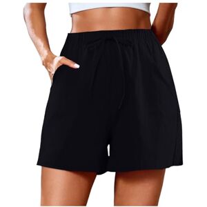 Briskorry Women's Summer Shorts, Wide Leg Shorts, Women's Summer Shorts, High Waist Short Hiking Shorts, Elastic Stretch Women's Shorts, Plain Elegant Summer Trousers with Drawstring, Yoga Trousers, Casual,