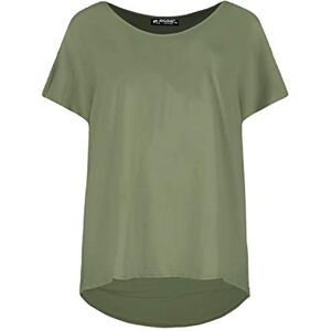 Be Jealous Womens Batwing Casual Oversized Curved Hem Plain Hi-Lo Baggy T Shirt Top Khaki Plus Size (UK 24/26)