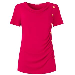 Joe Browns Women's Draped Neck Short Sleeve Jersey Top Shirt, Pink, UK 14