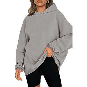 KINGFEN Womens Oversized Hoodies Sweatshirts Fleece Hooded Pullover Tops Sweaters Casual Fall Fashion Clothes Grey UK20 UK22