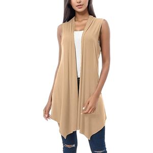 TTorju Womens Sleeveless Cardigan Ladies Draped Open Front Long Blouse Vest Hem Asymmetric Open Sleeveless Lightweight Cool Coat Vest Coat for Women UK