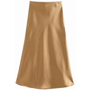 GerRit Skirt Sale Solid Satin Elastic Waist Women A-line Skirt Summer Female Slim-color 8-l