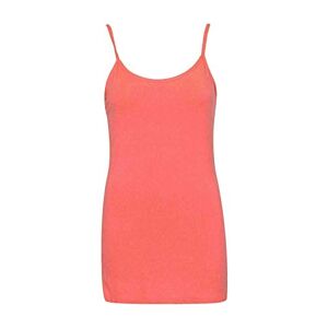 Luxe DIVA Womens Plain Sleeveless Round Scoop Neckline Stretch Slim Straps Strappy Straight Fitted Camisole T-Shirt Vest Top UK Size 8-26 Coral