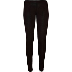 New Ladies Plus Size Womens Plain Stretch Full Length Long Leggings Pants (S/M (UK 8/10), Black)