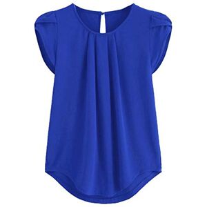 Summer Tops For Women Uk 0424a57 Summer Tops Tops for Women Casual Elegant Casual Round Neck Basic Pleated Top Cap Sleeve Curved Keyhole Back Blouse Sales Clearance Size 6-18