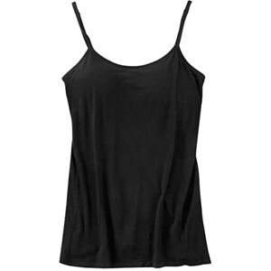 YBWZH Womens Camisole Built in Bra Adjustable Straps Camisole Camisole Sleeveless Summer Top for Workout Sleep Travel 90s Crop Top (Black, S)