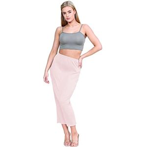 Hamishkane New Ladies Plain Pencil Tube Bodycon Jersey Stretchy Maxi Longline Midi Skirt Midaxi Nude