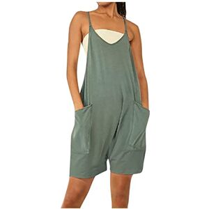 DianD Shorts Jumpsuits for Women UK Petite 2023 Casual Summer Short Playsuit Loose Fit Sleeveless Tank Top Rompers V Neck Bib Overalls Stretchy Jumpsuit Holiday Short Dungarees with Pockets Sale