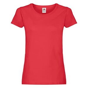 FRUIT OF THE LOOM Women's Valueweight Short Sleeve T Shirt, Red, M UK