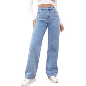 Jieroans Jeans Women's Bootcut Jeans Women's Flared Trousers Bootcut Jeans Women's Jeans Stretch High Waist Straight Jeans Flare Denim Trousers Straight Trousers (Color : Light Blue, Size : XXL)