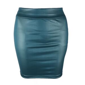 fxwtich Women Faux Leather Mini Skirt High Waist Slim Fit Skinny Matte Cozy Commuter Skirt Streetwear Blue L